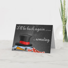 Cute melted Snögubbe Old Silke Top hat Helgkort