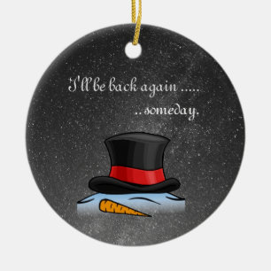 Cute melted Snögubbe Old Silke Top hat Julgransprydnad Keramik
