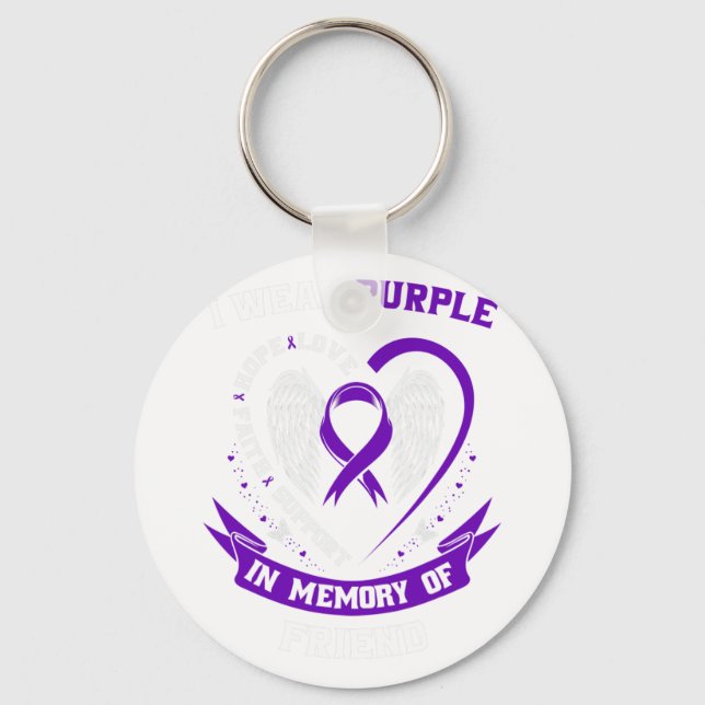 Cute Memorial ger förlust av Epilepsy Awaren, vän Nyckelring (Framsida)