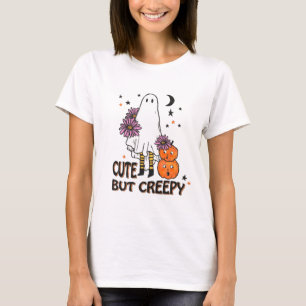 Cute Men Creepy Ghost och Pumpkins Halloween T Shirt
