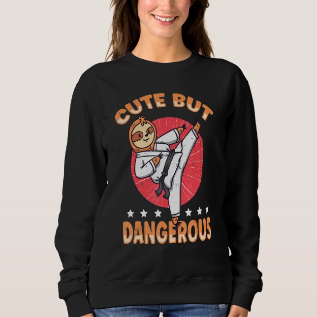 Cute men Dangerous Karate Faultier T Shirt (Framsida)