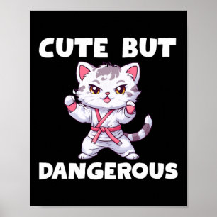 Cute men Dangerous Karate Taekwondo Kattunge Kara Poster