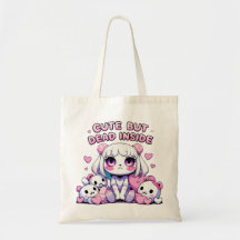 Cute men Dead Inside Aesthetic Ghost Tote Bag