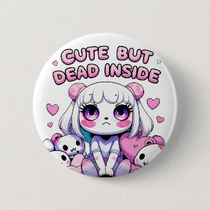 Cute men Dead Inside Kawaii Aesthetic Button Pin Knapp