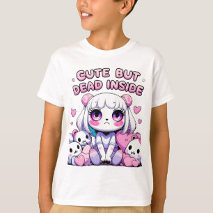 Cute men Dead Inside Pastel Goth Aesthetic T-Shirt