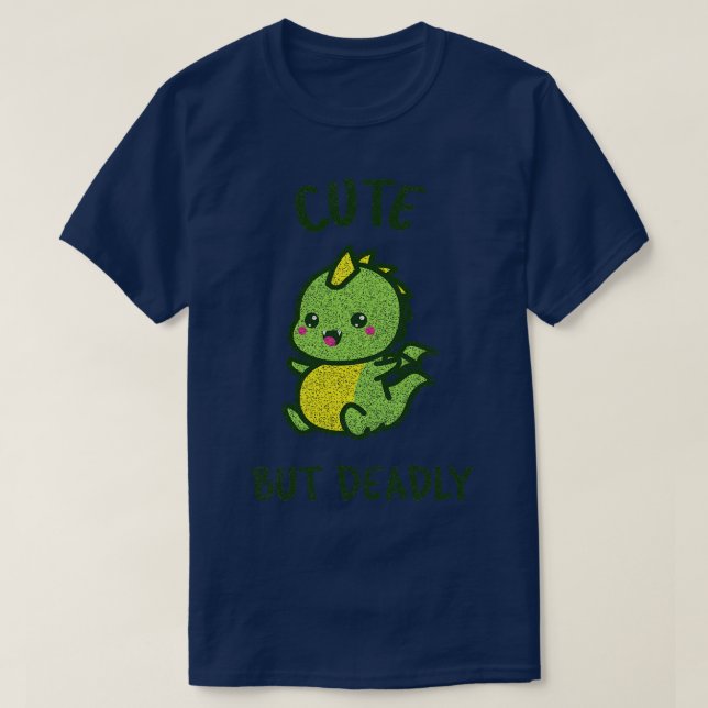 Cute men Deadly Kawaii Baby Dragon T Shirt (Design framsida)