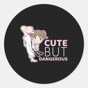 Cute men farlig Judo Muay Thai MMA Tee for Girl Runt Klistermärke