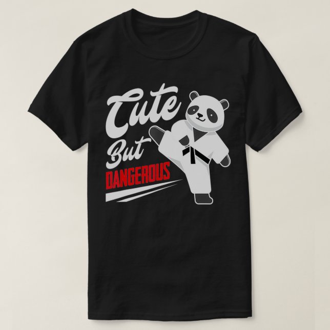 Cute Men farlig Panda Taekwondo Fighter Funny T T Shirt (Design framsida)