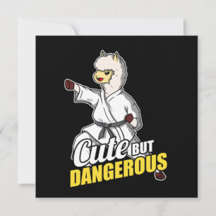 Cute men Farligt Llama Alpaca Karate Kung fu Inbjudningar
