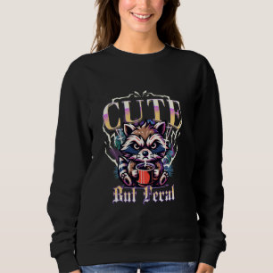 Cute men Feral Funny Raccoon Drinking Coffee Vinta T Shirt
