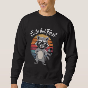 Cute men Feral Kids Småbarn Raccoon Racoon Animal Lång Ärmad Tröja