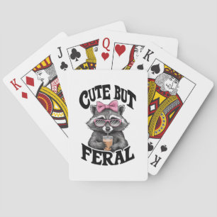 Cute men Feral Racoon med solglasögon Racoon Casinokort