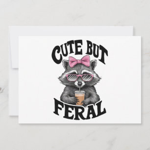 Cute men Feral Racoon med solglasögon Racoon Inbjudningar