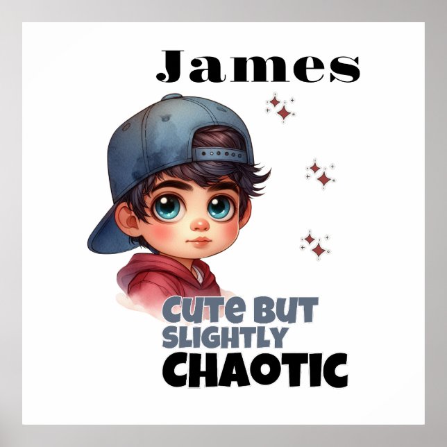 Cute men lite Chaotic Boy Poster (Framsidan)