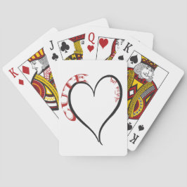 Cute men Psycho Black Heart Red Font Casinokort