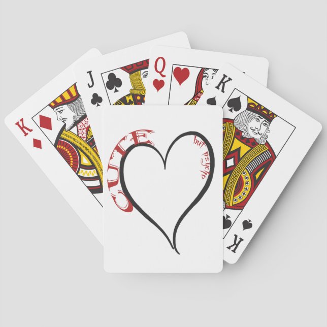 Cute men Psycho Black Heart Red Font Casinokort (Baksidan)