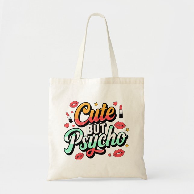 Cute men Psycho Fashionable Tote Bag Tygkasse (Framsidan)