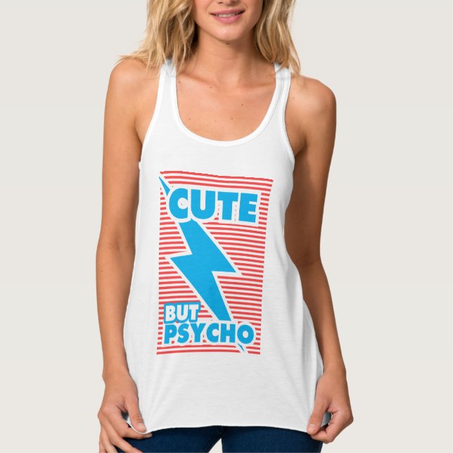 Cute Men Psycho Linne Med Racerback (Framsida)
