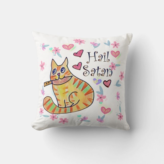 Cute men sarkastisk kattunge aktningsvärd kudde (Framsida)