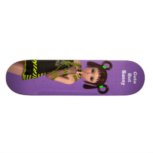 Cute men Sassy Anime Kawaii Girl med Attityd 3D Skateboard Bräda 20 Cm