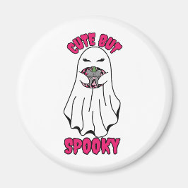 Cute men Spooky Halloween Ghost Holding a Pumpkin Magnet