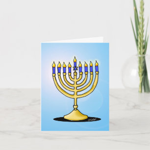 Cute Menorah Hanukkah-kort Helgkort