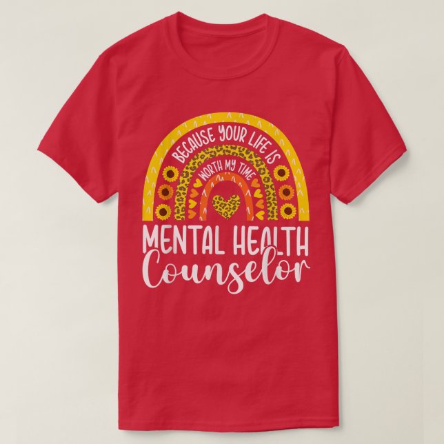 Cute Mental Health Counselor Counseling Sunflower  T Shirt (Design framsida)
