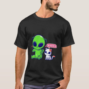 CUTE MEOW CAT MED ALIEN T SHIRT