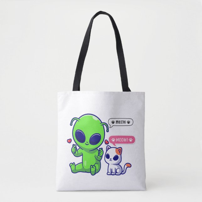 CUTE MEOW CAT MED ALIEN TYGKASSE (Framsida)