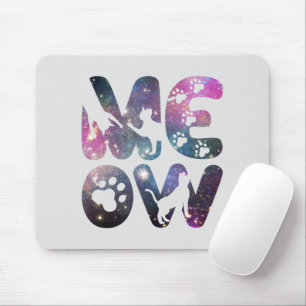 Cute Meow Cat Silhouettes och Cat Tass avtryck Musmatta
