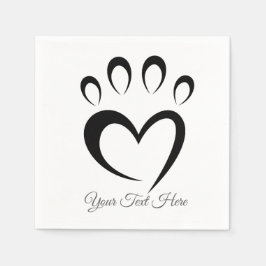 Cute Meow Paw Custom Text Personalized  Pappersservett