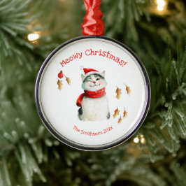 Cute Meowy Cat-jul Julgransprydnad Metall