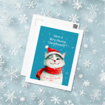 Cute Meowy Cat-julkort