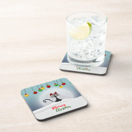 Cute Meowy jul - Beverage Coaster Underlägg
