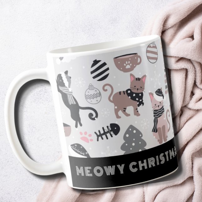 Cute Meowy jul Cat Mugg (Skapare uppladdad)