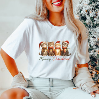 Cute Meowy jul Cats T-Shirt