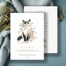 Cute Meowy jul Light Cat Corporate Logotyp