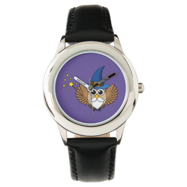 Cute Merlin the Wizard Uggla Tecknad Armbandsur (Framsida)