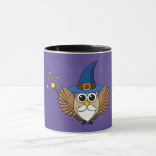 Cute Merlin the Wizard Uggla Tecknad Mugg