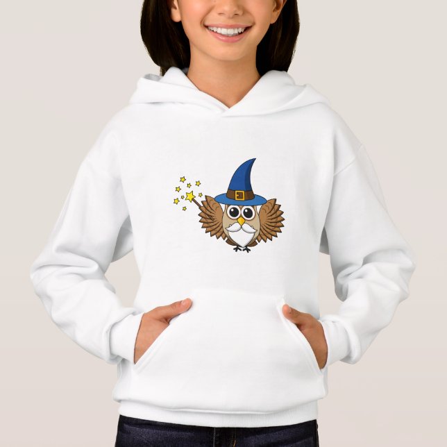 Cute Merlin the Wizard Uggla Tecknad T Shirt (Framsida)