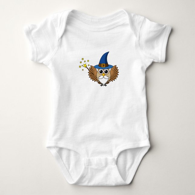 Cute Merlin the Wizard Uggla Tecknad T Shirt (Framsida)