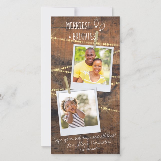 Cute Merriest och Brighest Helgdag 2-fotokort (Framsida)