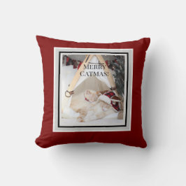 Cute Merry Catmas Sleeping Kitties Christmas Kudde