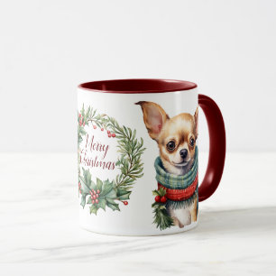 Cute Merry Chihuahua Hund jul Mugg