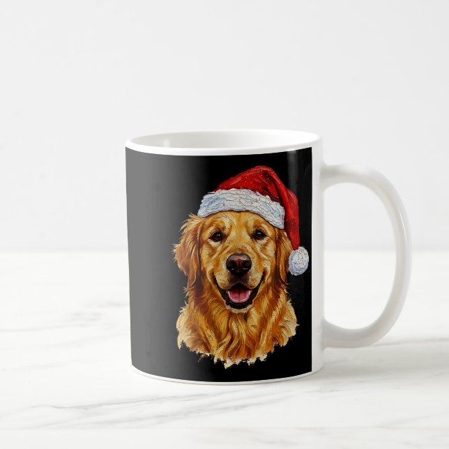 Cute Merry Christmas Golden Retriever Dog Christma Kaffemugg (Höger)