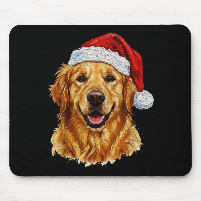 Cute Merry Christmas Golden Retriever Dog Christma Musmatta (Framsidan)
