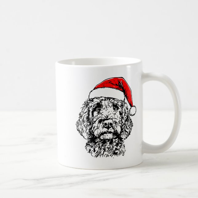 Cute Merry Christmas Goldendoodle Santa Christmas  Kaffemugg (Höger)