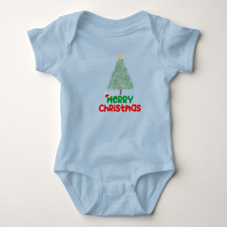 Cute Merry Christmas Tree Baby Bodysuit T Shirt