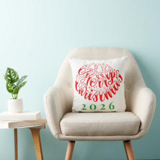 Cute Merry Christmas Typography Gifts Kudde