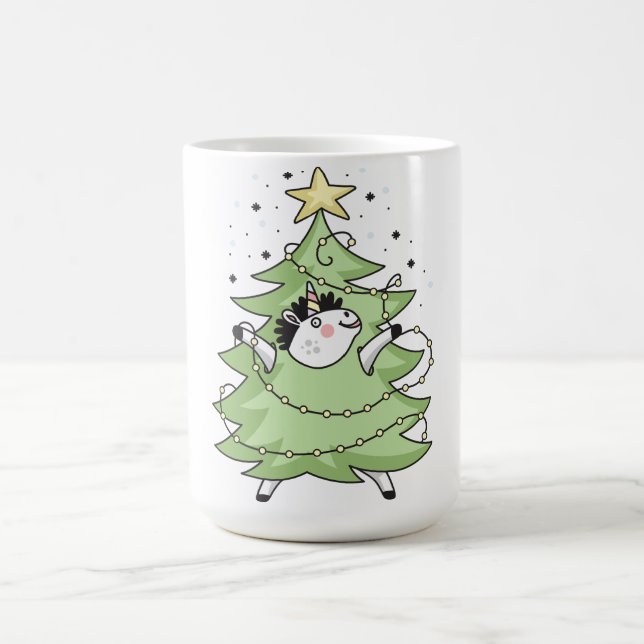 Cute Merry Christmas unicorn Kaffemugg (Center)